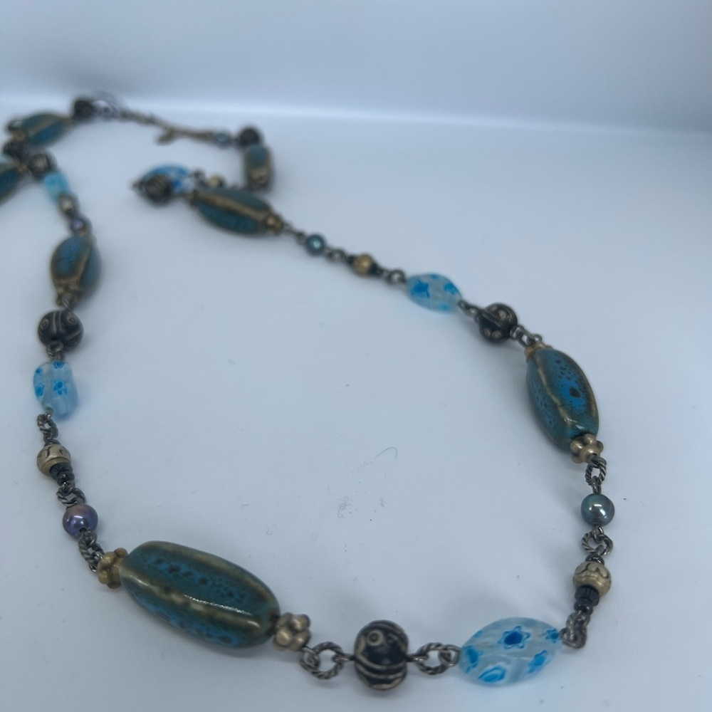 Fifth Avenue Collection Bead Necklace with Real Stones Hematite & Copper NWT